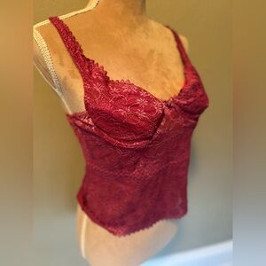 Burgundy lace lingerie camitank